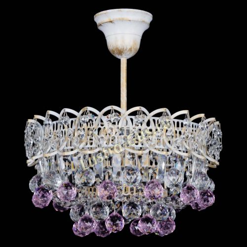 Люстра Астра шар №1 Розовая белая в Самаре Гусь Хрустальный