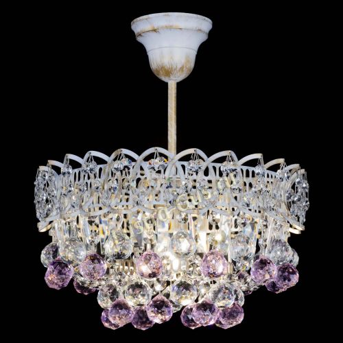 Люстра Астра шар №1 Розовая белая в Самаре Гусь Хрустальный