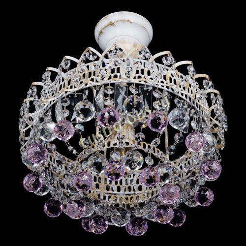 Люстра Астра шар №1 Розовая белая в Самаре Гусь Хрустальный