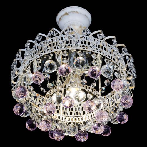 Люстра Астра шар №1 Розовая белая в Самаре Гусь Хрустальный