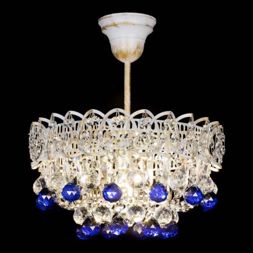 Люстра Астра шар №1 Синяя белая в Самаре Гусь Хрустальный