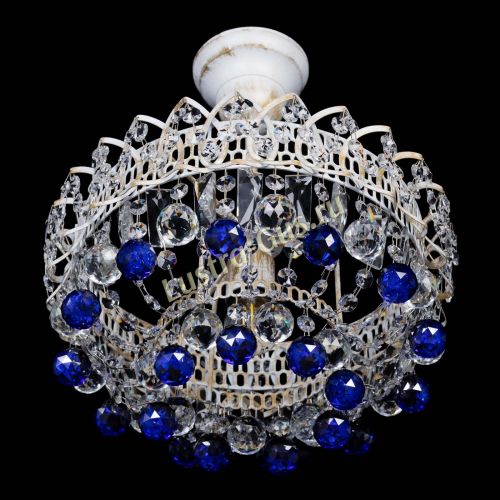 Люстра Астра шар №1 Синяя белая в Самаре Гусь Хрустальный