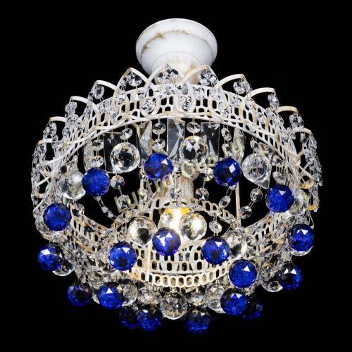 Люстра Астра шар №1 Синяя белая в Самаре Гусь Хрустальный