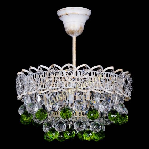 Люстра Астра шар №1 Зеленая белая в Самаре Гусь Хрустальный