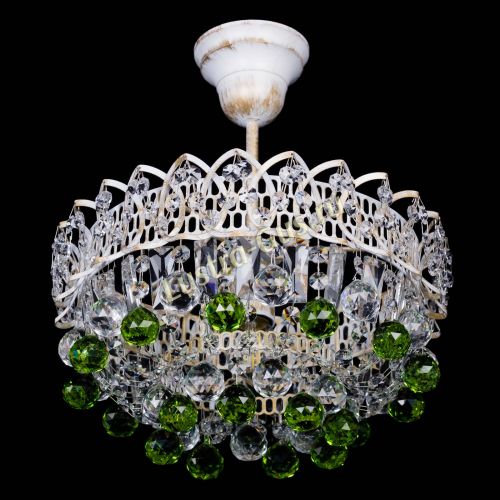 Люстра Астра шар №1 Зеленая белая в Самаре Гусь Хрустальный