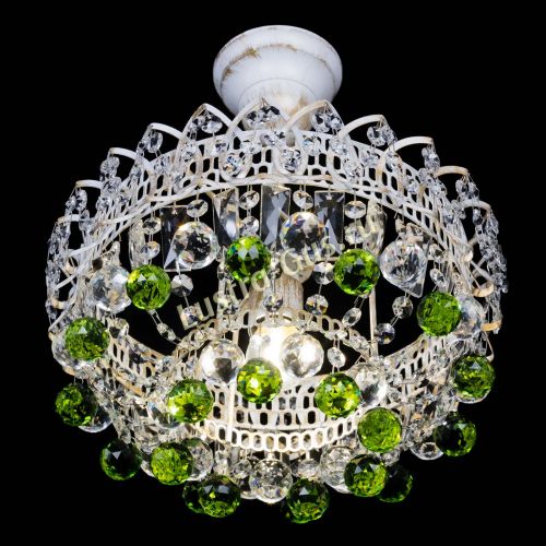 Люстра Астра шар №1 Зеленая белая в Самаре Гусь Хрустальный