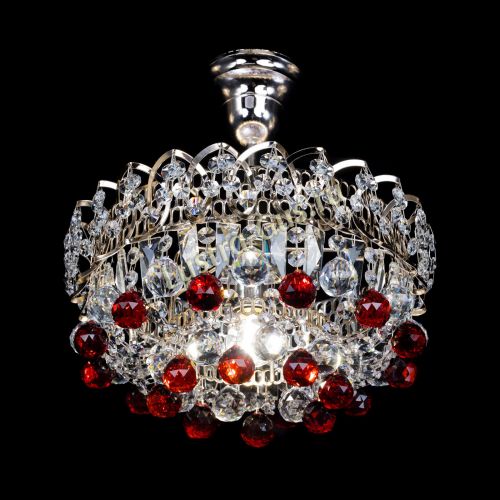 Люстра Астра шар красная 1 лампа в Самаре Гусь Хрустальный