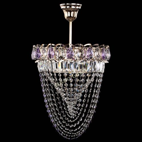Люстра Астра Водоворот с подвесом №1 фиолетовая в Самаре Гусь Хрустальный