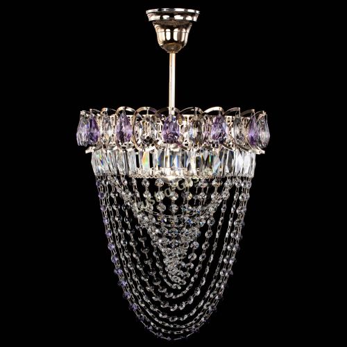 Люстра Астра Водоворот с подвесом №1 фиолетовая в Самаре Гусь Хрустальный