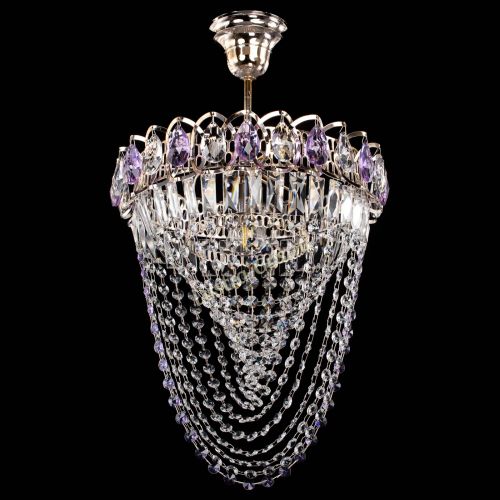 Люстра Астра Водоворот с подвесом №1 фиолетовая в Самаре Гусь Хрустальный