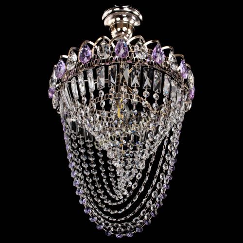 Люстра Астра Водоворот с подвесом №1 фиолетовая в Самаре Гусь Хрустальный
