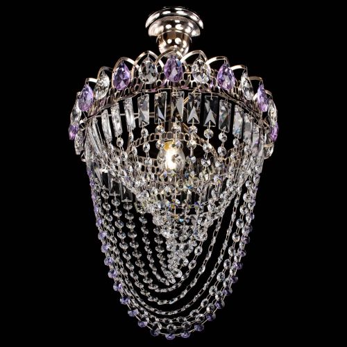 Люстра Астра Водоворот с подвесом №1 фиолетовая в Самаре Гусь Хрустальный