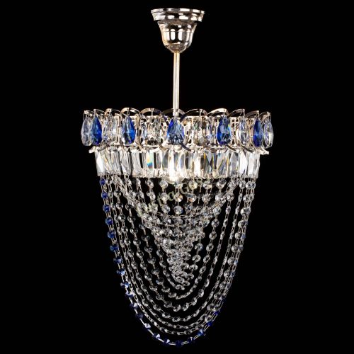 Люстра Астра Водоворот с подвесом №1 синяя в Самаре Гусь Хрустальный