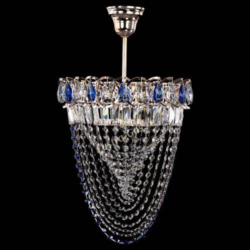 Люстра Астра Водоворот с подвесом №1 синяя в Самаре Гусь Хрустальный