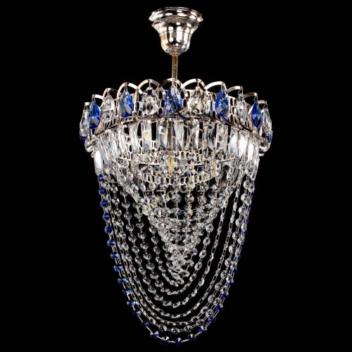 Люстра Астра Водоворот с подвесом №1 синяя в Самаре Гусь Хрустальный