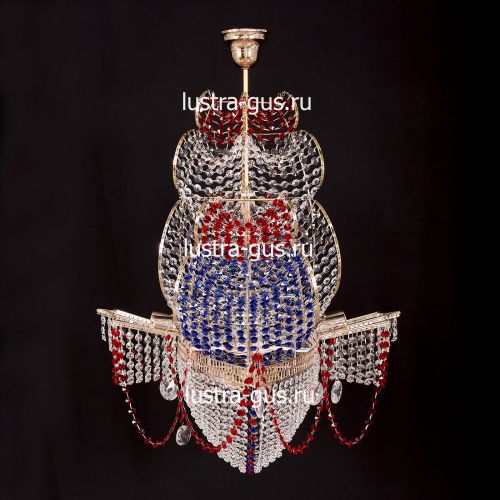 Люстра Черная Жемчужина красная в Самаре Гусь Хрустальный