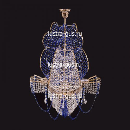 Люстра Черная Жемчужина синяя в Самаре Гусь Хрустальный