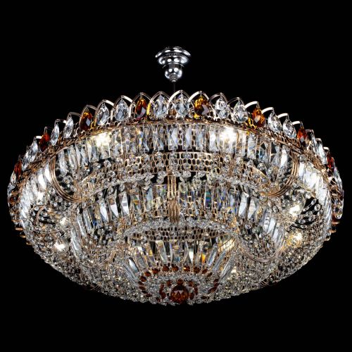 Люстра Двойное кольцо пластинка с подвесом Чайная в Самаре Гусь Хрустальный