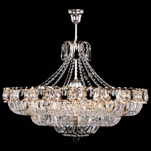 Люстра Двойное кольцо пластинка с подвесом Черная в Самаре Гусь Хрустальный