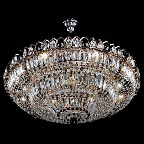 Люстра Двойное кольцо пластинка с подвесом Черная в Самаре Гусь Хрустальный