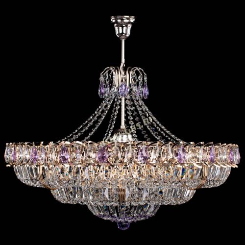 Люстра Двойное кольцо пластинка с подвесом Фиолетовая в Самаре Гусь Хрустальный