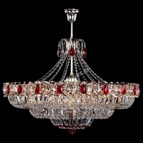 Люстра Двойное кольцо пластинка с подвесом Красная в Самаре Гусь Хрустальный