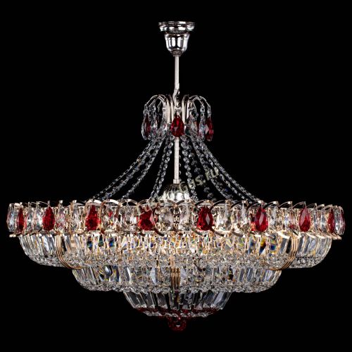 Люстра Двойное кольцо пластинка с подвесом Красная в Самаре Гусь Хрустальный