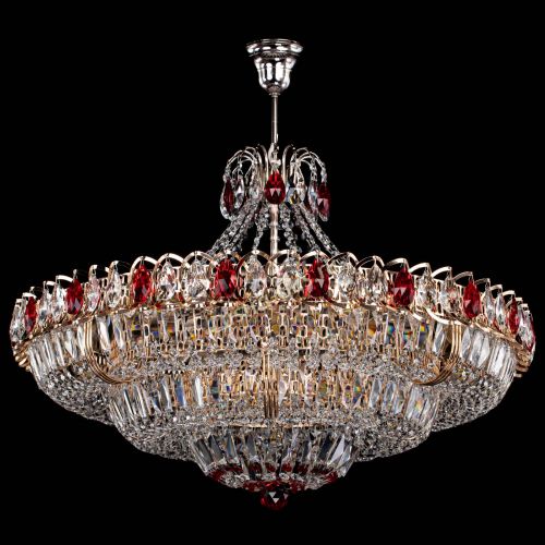 Люстра Двойное кольцо пластинка с подвесом Красная в Самаре Гусь Хрустальный