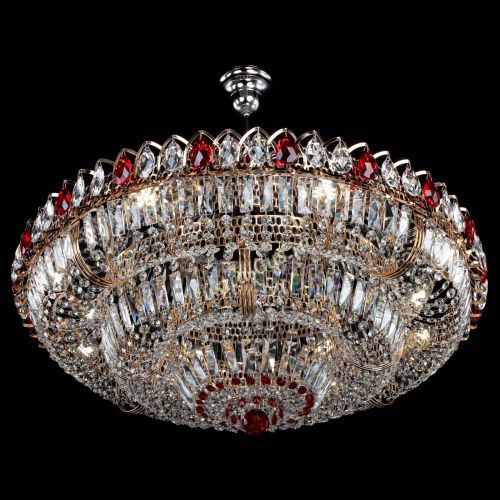 Люстра Двойное кольцо пластинка с подвесом Красная в Самаре Гусь Хрустальный