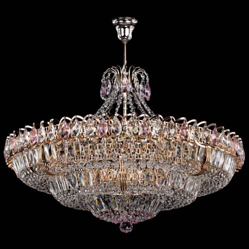 Люстра Двойное кольцо пластинка с подвесом Розовая в Самаре Гусь Хрустальный