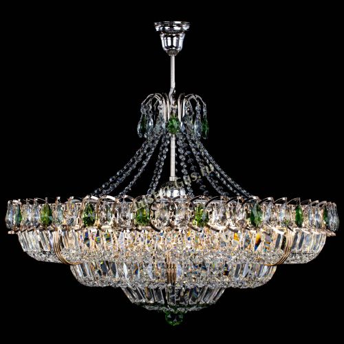 Люстра Двойное кольцо пластинка с подвесом Зеленая в Самаре Гусь Хрустальный