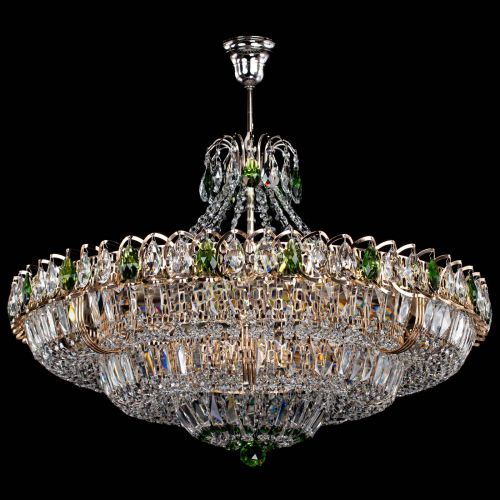 Люстра Двойное кольцо пластинка с подвесом Зеленая в Самаре Гусь Хрустальный