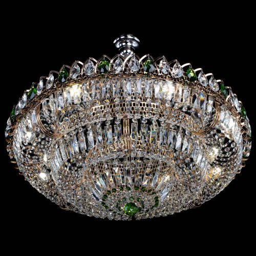 Люстра Двойное кольцо пластинка с подвесом Зеленая в Самаре Гусь Хрустальный