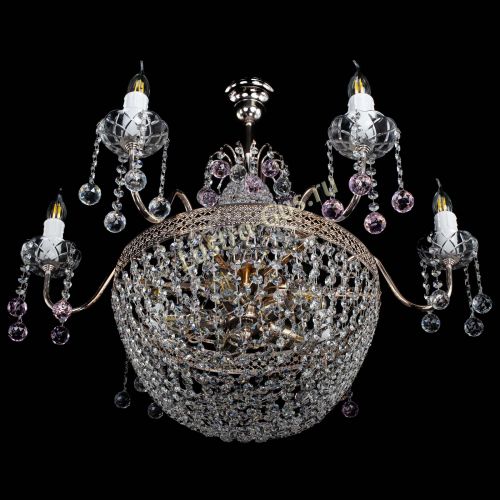 Люстра Елизавета №11 Венеция розовая в Самаре Гусь Хрустальный