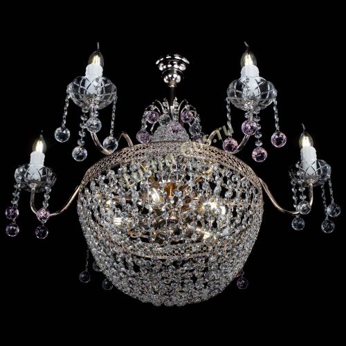 Люстра Елизавета №11 Венеция розовая в Самаре Гусь Хрустальный