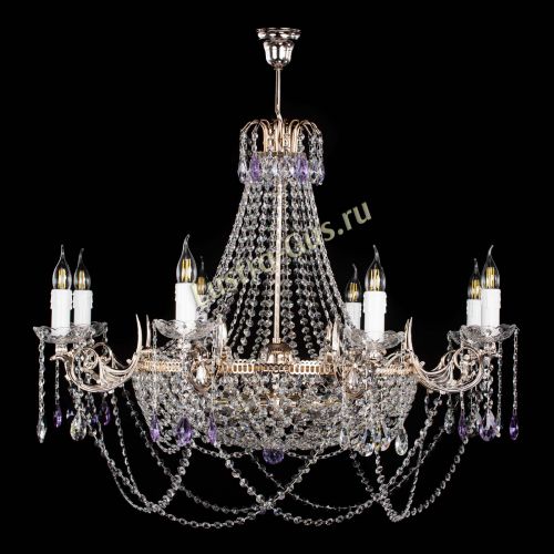 Люстра Елизавета №13 фиолетовая в Самаре Гусь Хрустальный