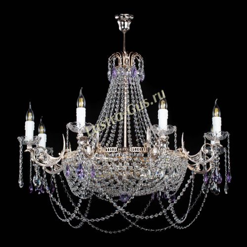 Люстра Елизавета №13 фиолетовая в Самаре Гусь Хрустальный