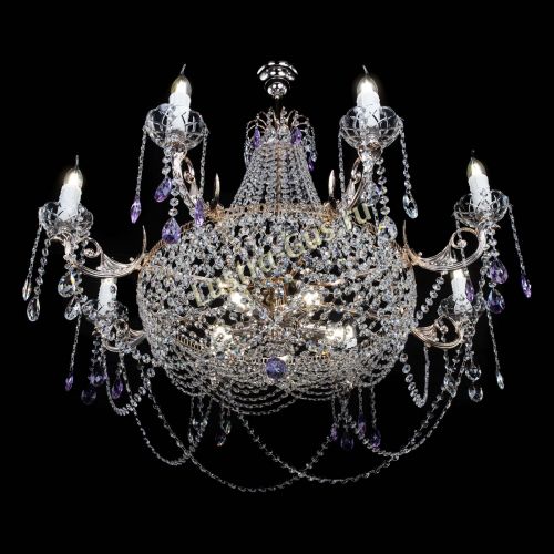 Люстра Елизавета №13 фиолетовая в Самаре Гусь Хрустальный
