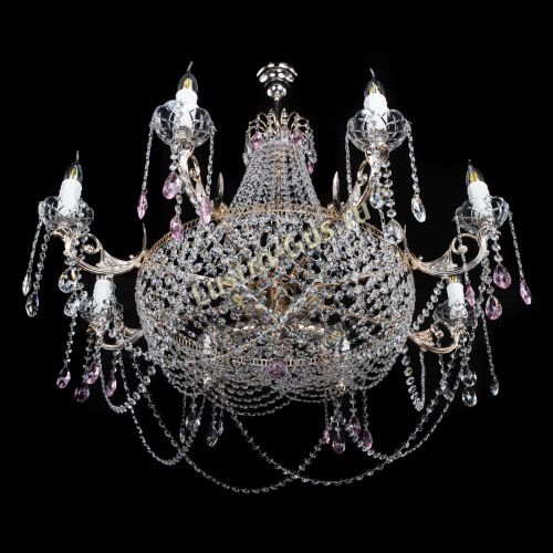 Люстра Елизавета №13 розовая в Самаре Гусь Хрустальный