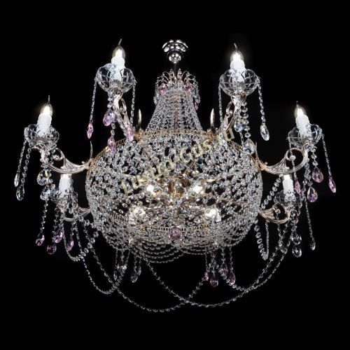 Люстра Елизавета №13 розовая в Самаре Гусь Хрустальный