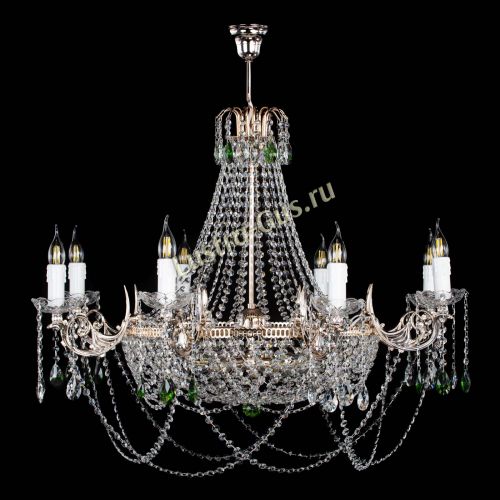 Люстра Елизавета №13 зеленая в Самаре Гусь Хрустальный