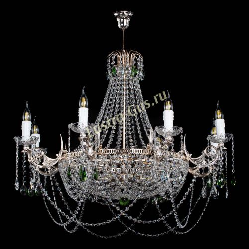 Люстра Елизавета №13 зеленая в Самаре Гусь Хрустальный