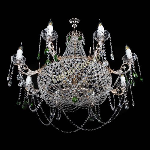 Люстра Елизавета №13 зеленая в Самаре Гусь Хрустальный