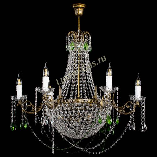 Люстра Елизавета малая №9 под бронзу Зеленая в Самаре Гусь Хрустальный