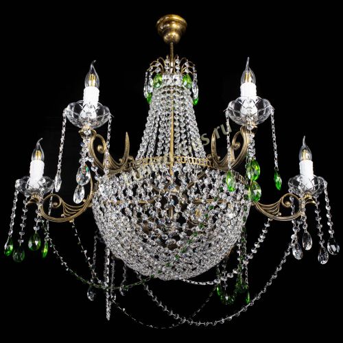 Люстра Елизавета малая №9 под бронзу Зеленая в Самаре Гусь Хрустальный