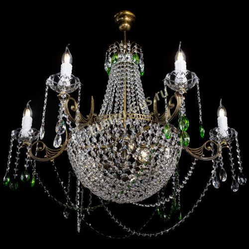 Люстра Елизавета малая №9 под бронзу Зеленая в Самаре Гусь Хрустальный