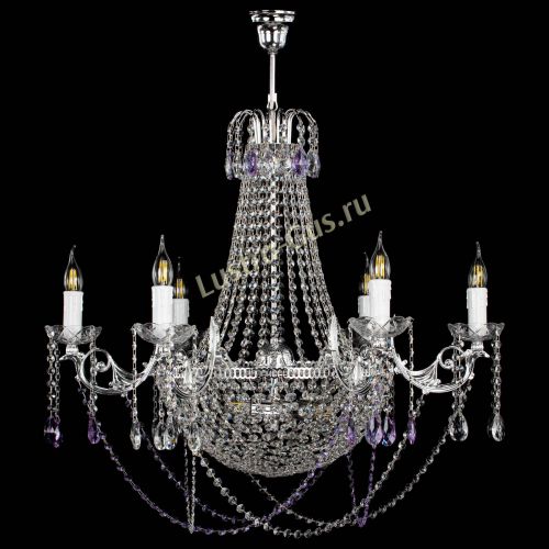 Люстра Елизавета малая №9 фиолетовая в Самаре Гусь Хрустальный