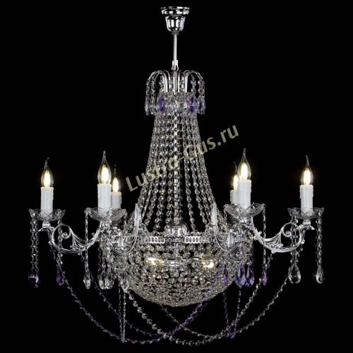 Люстра Елизавета малая №9 фиолетовая в Самаре Гусь Хрустальный