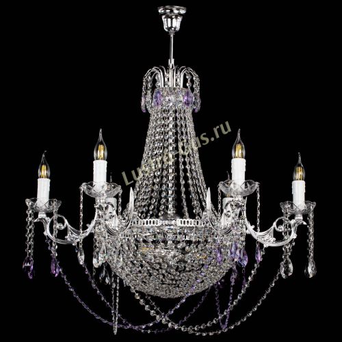 Люстра Елизавета малая №9 фиолетовая в Самаре Гусь Хрустальный
