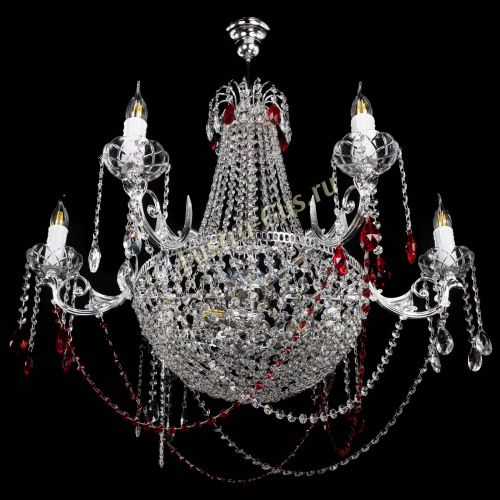 Люстра Елизавета малая №9 красная в Самаре Гусь Хрустальный